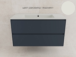 Style Line Тумба с кварцевой раковиной жасмин Лима 100 Plus подвесная эмаль графит матовая – фотография-2